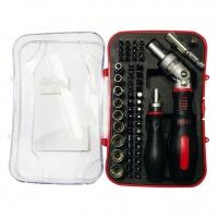 Набор головок и насадок 61 предмет, с храповым механизмом,"MAXIMUM" (2710)